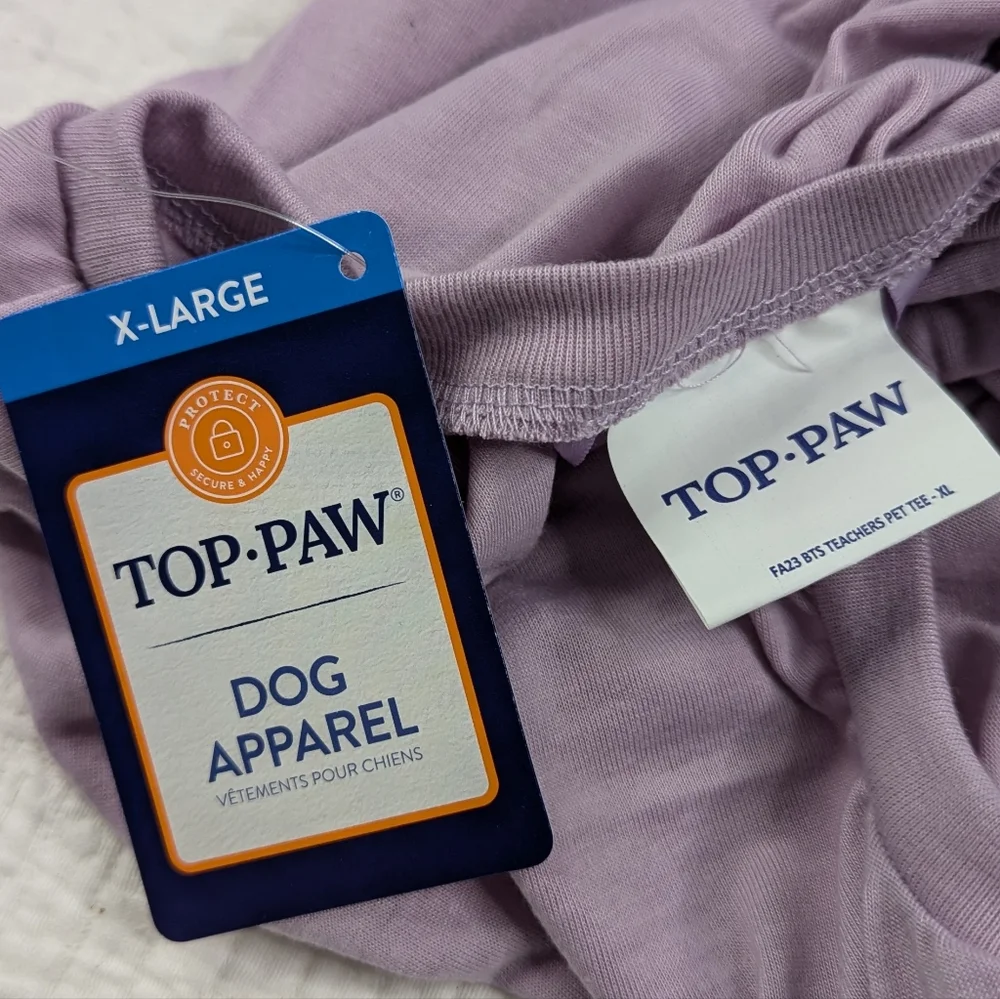 Top Paw T-shirts Bundle (2) Size‎ XL Dog White and Lavender NWT